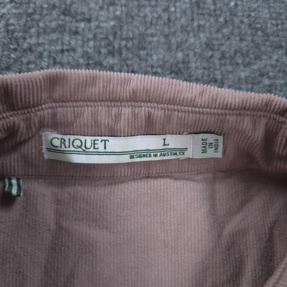 Criquet Shirt Mens Large Pink Corduroy Pearl Snap Western Button Up Casual Prep - Picture 4 of 11